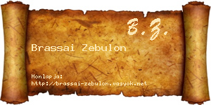 Brassai Zebulon névjegykártya